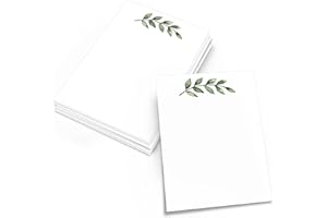321Done Greenery Note Cards - 5x7 (Set of 50) Blank Greenery Cards - Thick, Heavy Cardstock - Pretty, Cute Simple Green Leave