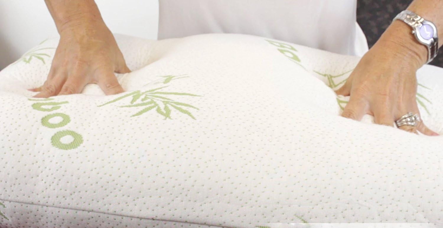 Golden Linens Bamboo Double Standard Full Body Pillow Hotel Quality Shredded Memory Foam with Removable Cover with Zipper - with Cool-Flow Breathable Cooling Hypoallergenic- 16" X 48" Body Pillow: Home & Kitchen