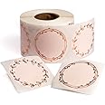 MONEST Waterproof & Oil Resistant Jar & Lid Stickers - Pantry/Canning, Spice & Bottle Labels (Rose Gold Flower)