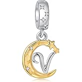 Linorui 925 Sterling Silver Letter Charms fit Pandora Charms Bracelets fit Women Christmas Birthday Gift