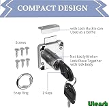 Litensh Cam Lock 22mm 4 Pack Cabinet Lock with 2 Keys Zinc Alloy 40x40mm view 4
