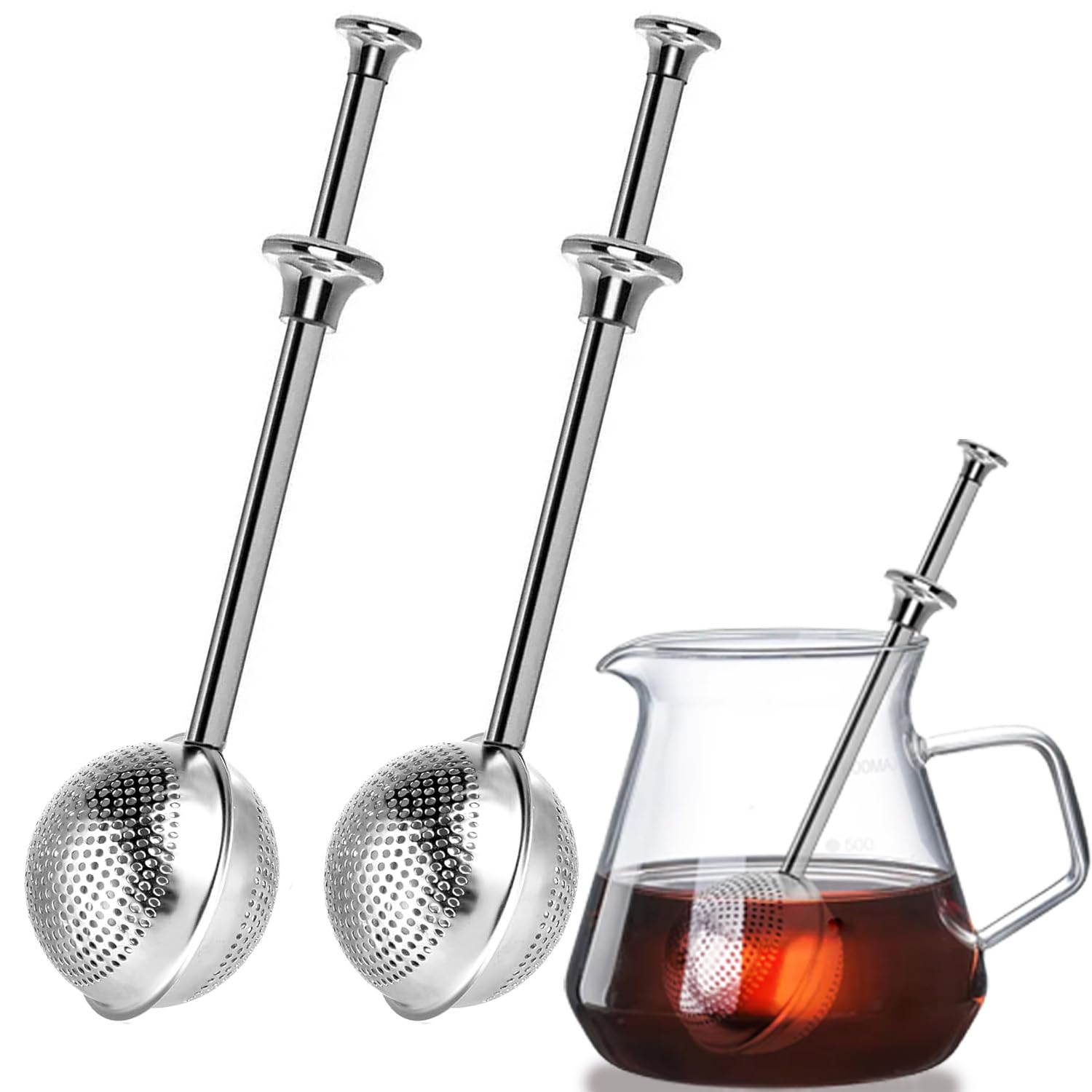 Photo 1 of 2pack Tea Ball, tea infuser for loose leaf tea, tea strainers for loose tea, stainless steel tea strainer, loose leaf tea steeper, easy clean, tea fine mesh strainer reusable