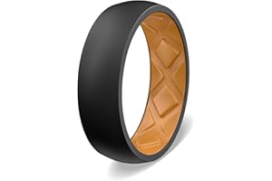 Egnaro Men's Silicone Rings 8mm Wide 2.5mm Thick Rubber Bands，Breathable Air Groove，Variety Multipack 1-7