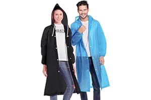 Ponchos Family Pack, (8 Pack) Rain Poncho for Adults Disposable Emergency Rain Ponchos