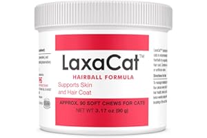 PET HEALTH SOLUTIONS LaxaCat Hairball Formula for Cats - Supports Skin & Hair Coat, Vitamin, Mineral Oil - Healthy Coat - Regular Bowel Movement - Natural Ingredients - 90 Soft Chew