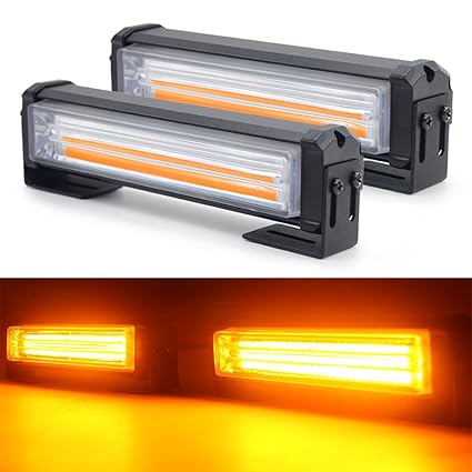 LED Mini Strobe Lichtbalken, Mesllin 6 '40W / set Warnung Vorsicht Notfall Strobe Light Lampe (Bernstein)