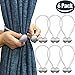 Melaluxe 6 Pack Magnetic Curtain Tiebacks, Decorative Curtain Holdbacks for Window Décor (Grey)