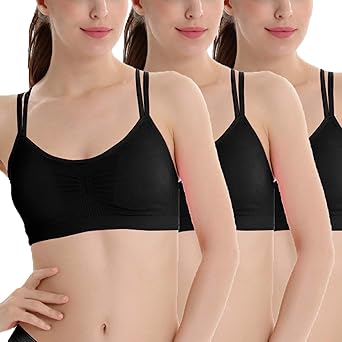 Libella 3er / 1er Pack Damen Sport-BH Bustier Soft Spaghetti Schulterträger Überkreuzte Träger Mit/Ohne Einlage ohne Bügel 37