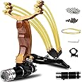 COOY Slingshot,Wrist Sling Rocket Professional Hunting Slingshot with Heavy Duty Launching Bands, High Velocity Catapult …