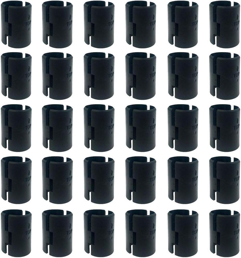 100PCS 1" 25.4 Tube Wire Shelf Clips Split Sleeves Lock, Post Shelving Metal Rack Replacement Part Rack Locking Plastic Black