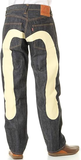 Amazon Evisu Jeans エヴィスジーンズ No1 01 大黒 30 36in 裾上げ可 リラックス ストレート 大黒カモメ エビス ホワイト ブラック ジーンズ 通販
