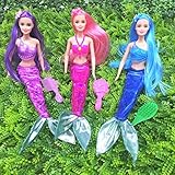 Mermaid Princess Doll Pack for Little Girl's Toy and Play Gift Set