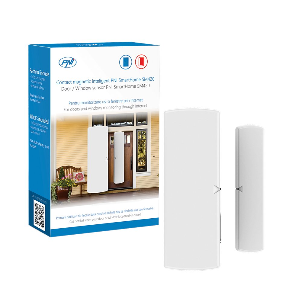 Wireless Smart Magnetic Window/Door Sensor PNI Smarthome SM420 Monitorized By Internet