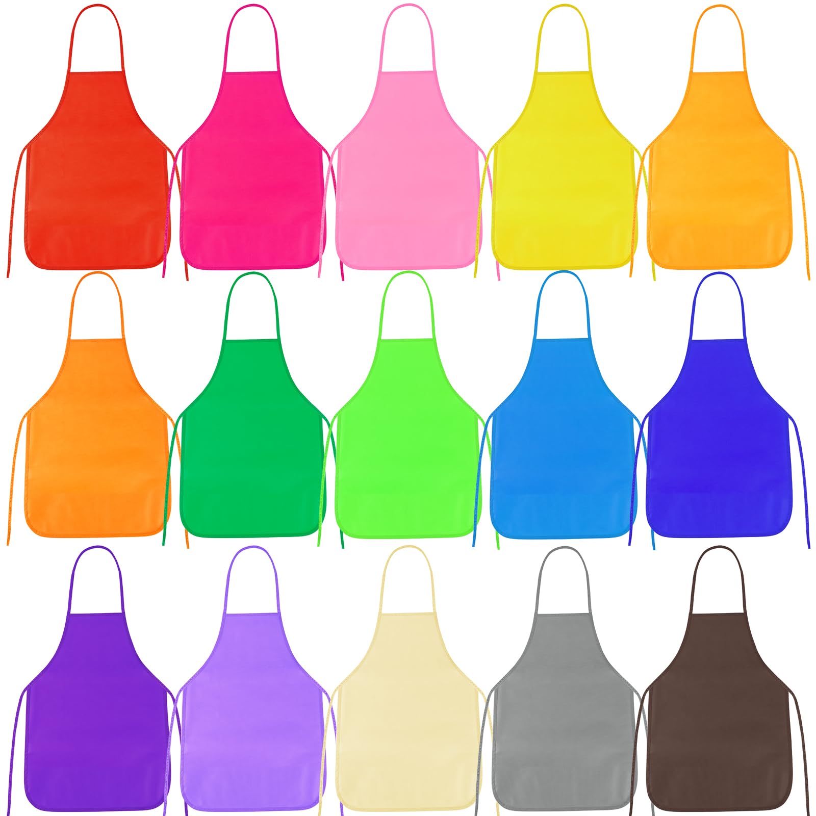 PLULON 30 Pcs Kids Apron Painting Aprons, Kids Aprons for Painting Art Apron Smocks Bulk for Art Activity Craft Home Kitchen Classroom Party Supplies