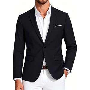 Mens Business Casual Blazer Slim Fit Suit Jacket Formal Dress Coat Fashion Office Work Wedding Party Outerwear