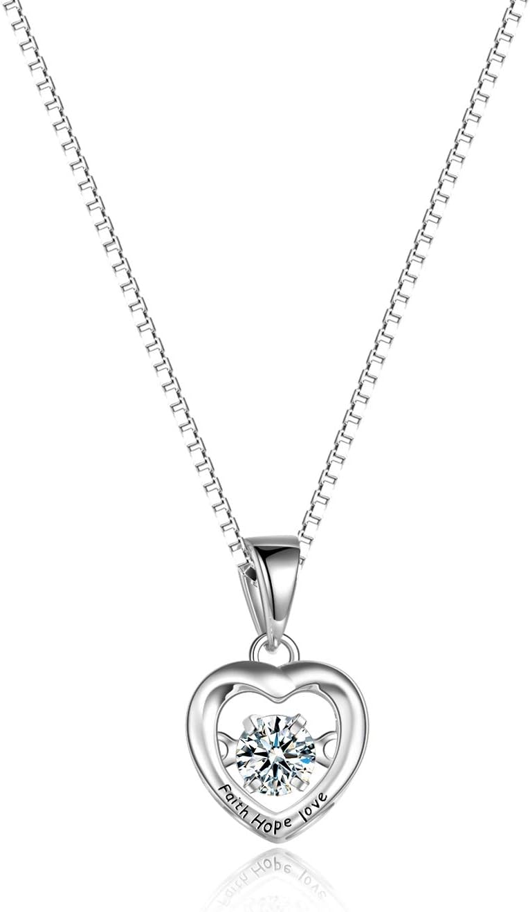 WINNICACA s925 Sterling Silver Heart Necklace Jewelry for Women Her