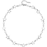 Sacina Star Imitation-Pearl Choker, Star Necklace Y2k, Emo Grunge Y2k Necklace, Christmas Jewelry Gift For Women