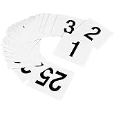 New Star Foodservice 1-25 Table Numbers, 4" x 4", White