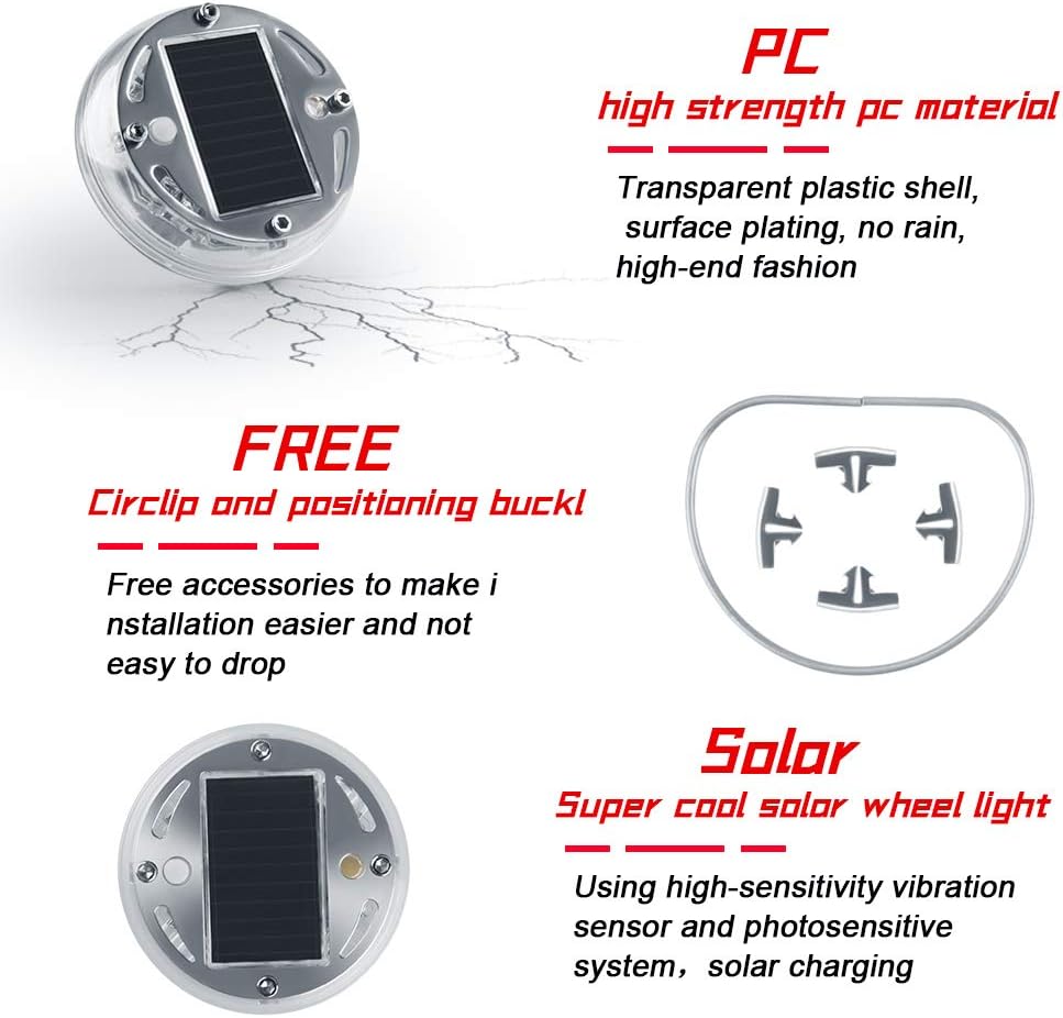 Sidaqi Car Tire Wheel Lights,4PCS Solar Energy Car Wheel Hub Lamp Hot Wheel Lights with Motion Sensors Colorful LED Tire Light Decorative Lights Waterproof for Car Auto Motorcycles Bicycles: Automotive