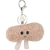 Apricot Lamb Purse Charm Food Fresh Peanut Cute Keychain, Soft Stuffed Plush Keychain Toys Bag Charm for Kids’ Backpack, Purse, 4 Inches