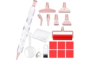 Praise V Do Ergonomic Diamond Painting Art Drill Bead Dot Pen Kit with Screw Steel Silver Metal Tip Nibs Placers Roller Tool 
