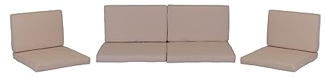 beo Loungekissen Ersatz für Monaco Set Gruppen Austauschkissen wasserabweisend Set mit 8 Kissen, 5 cm dick, hell beige