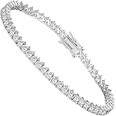 LGYIC Tennis Bracelet for Women|3MM Simulate Diamond Bracelets|3-Prong-Setting CZ|18k White/Yellow Gold Plated