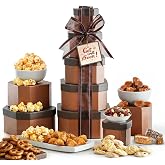 Broadway Basketeers Get Well Gift Tower Basket with Cookies Sweets &amp; Treats | Uplifting get well gifts for recovery, after surgery, and thinking of you. Sweet and savory snacks.