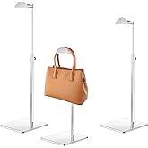 WYIPOLZI 3 Pack Purse Display Stand, Silver Adjustable Height Handbag Holder Stand with Sturdy Anti-slip Base, Metal Table Bag Rack for Closet, Boutique, Retail Vendor Commercial Store