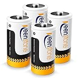 Keenstone Rechargeable D Batteries 10000mAh Ni-MH D Size Battery (4 Pack)