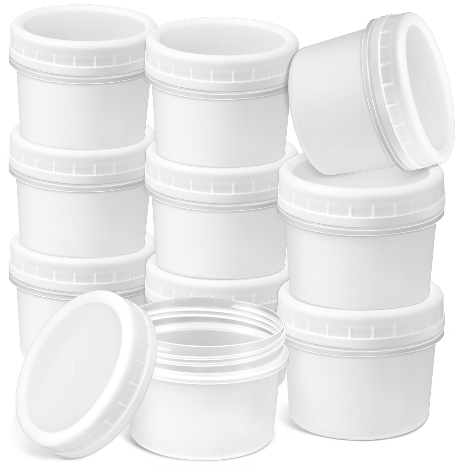 Photo 1 of TKOnline 10 Pack 5oz Reusable Small Plastic Containers with Screw Lids, Small Food Storage Freezer Containers, Deli Containers Stackable Food Storage Jars, Sauce Condiment Jars Lunch Box Accessories