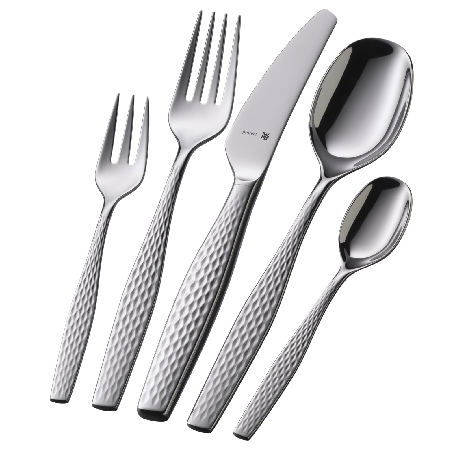 WMF Sentic Besteck-Set, 30-teilig für 6 Personen, ergonomisch, Cromargan protect®, spülmaschinenfest, geschmiedete Menuemesser, Besteckkasten 1270916340 3