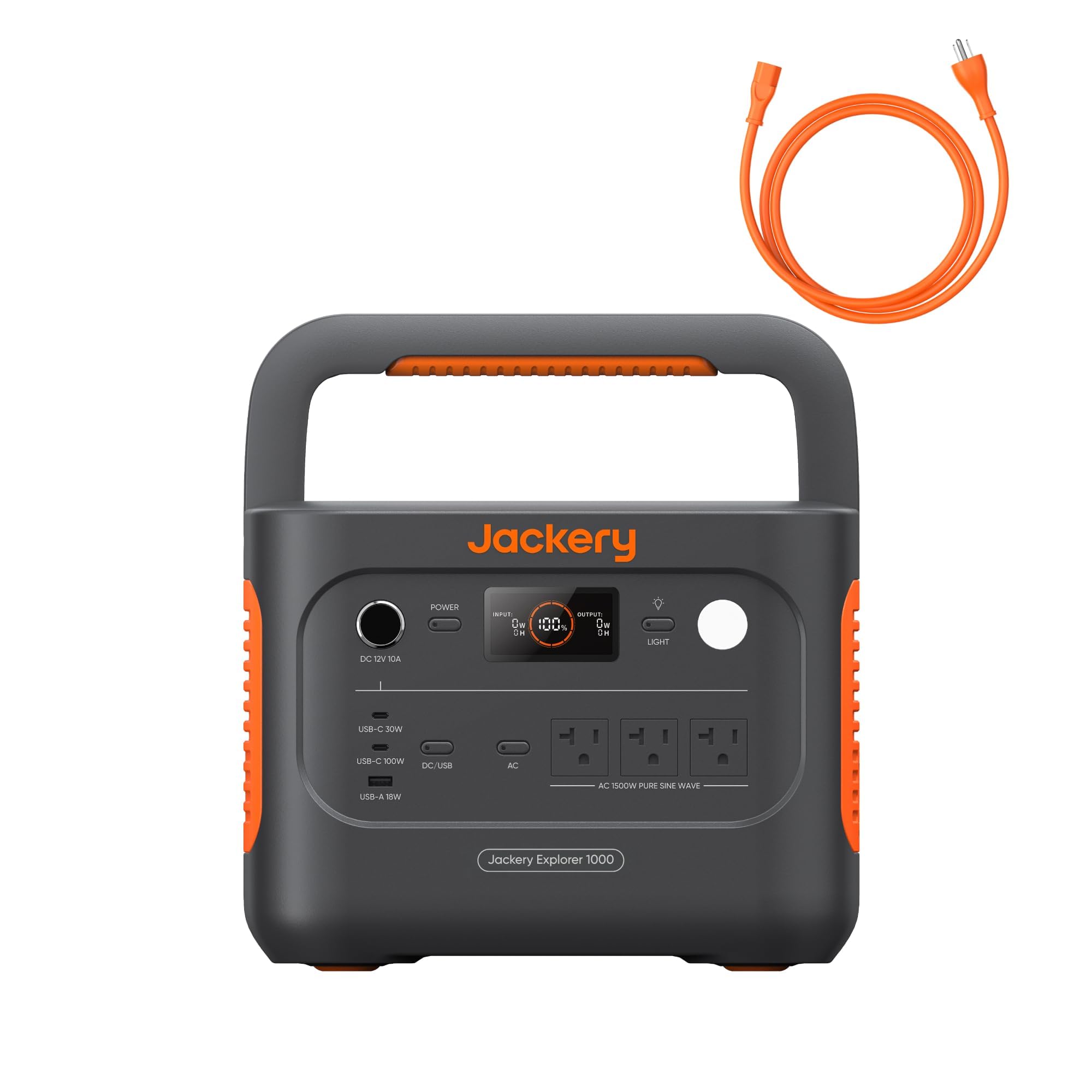 Jackery Explorer 1000 v2 Portable Power Station,1070Wh LiFePO4 Battery,1500W AC/100W USB-C Output, 1 Hr Fast Charge, Solar Generator for Camping,Emergency, RV, Off-Grid Living(Solar Panel Optional)