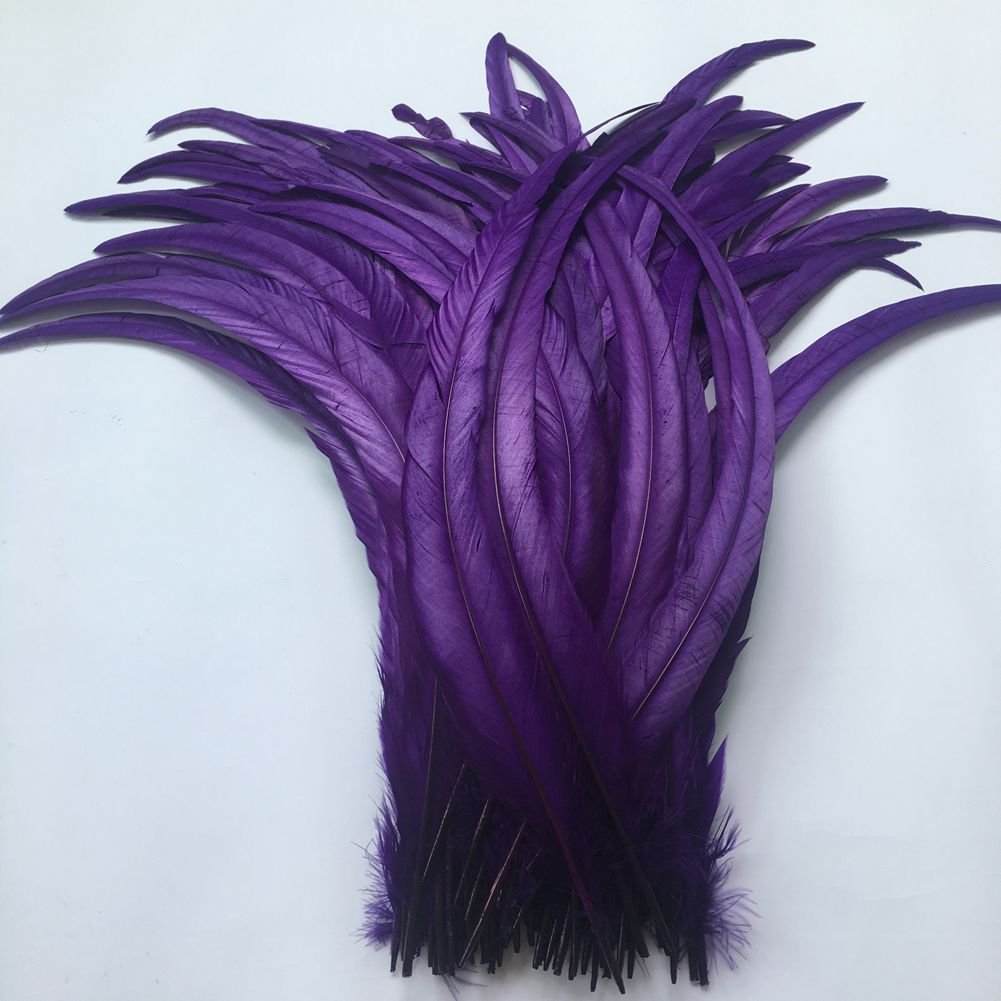 Sowder Purple Rooster Coque Tail Feathers 16-18inch Lengh Pack of 20