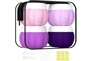 Redfly Travel Containers for Toiletries, TSA Approved Travel Size Containers, Silicone Jars for Creams, Leak-proof Essentials with Lid for Cosmetic