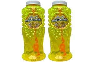 BUBBLETASTIC DOG BUBBLES Dog Bubbles - Bubbletastic Bacon Scented Bubbles - 2 Pack - Includes Wands! 16oz Total!
