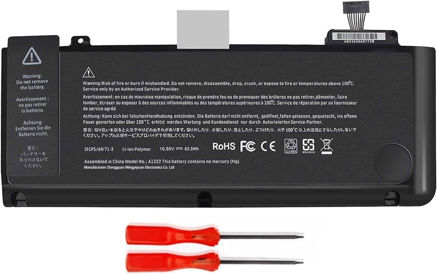 YXKC A1322 A1278 Battery for MacBook Pro 13-inch