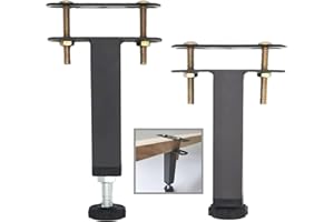 ruiru bro 2pcs Adjustable Height Center Support Leg for Bed,Steel Bed Frame Or Wooden Bed Center Support Beam,Center Support for Queen/Twin/King/Full Bed(Grey, Height:7.8 to 10.6 Inch)