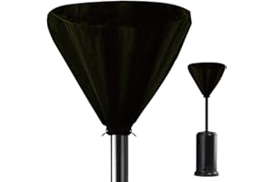 7Queen Black Round Patio Heater Cover Head Waterproof with Zipper, Standup Classic Terrace Outdoor Heater Covers for Standing Heater (Top Cover Only) (Black)
