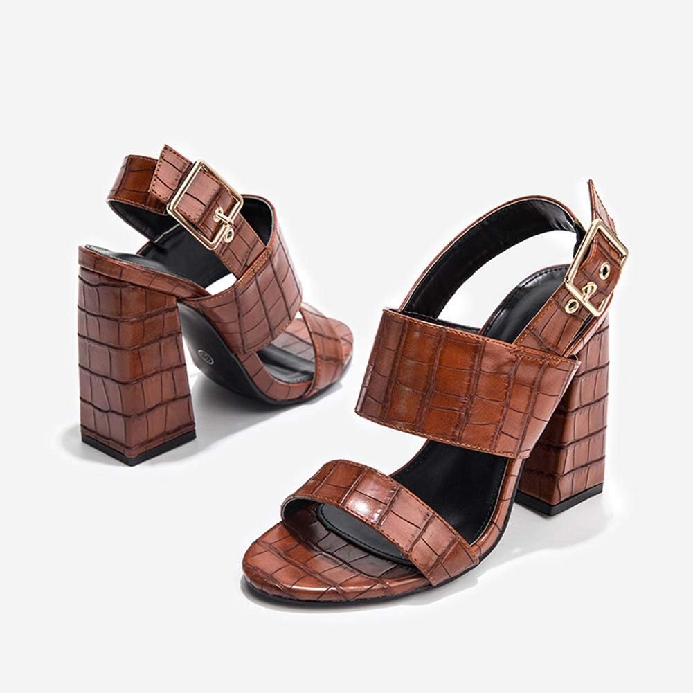 Block Heel Women's Sandals,Brown,39 Amazon.co.uk Clothing