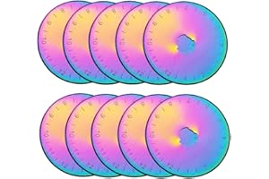 KISSWILL Rotary Cutter Blades 45mm, 10 Pack Rotary Cutting Blades Fits for Fiskars, Olfa, Martelli, Truecut Rotary Cutter Replacement for Quilting Scrapbooking Sewing, Sharp and Durable