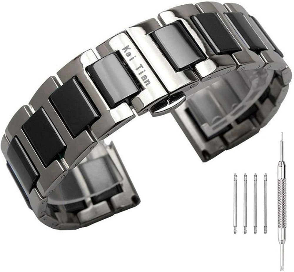 Kai Tian Stainless Steel Ceramic Watch Band Links 18mm/20mm