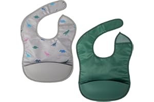 Tiny Twinkle Silicone Pocket Mess Proof Baby Bib Waterproof Toddler Machine Washable Baby Apron Bib