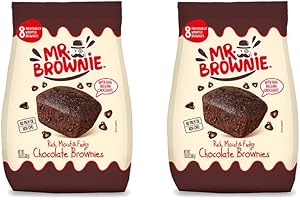 Mr. Brownie Chocolate Brownies | 8 Individually Wrapped Brownie Bites | Snack Packs for Kids & Adults | Real Belgian Chocolate | 2 Pack