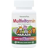 NaturesPlus Animal Parade Children's Chewable Multivitamin - 180 Animal-Shaped Tablets - Natural Assorted Flavors - Vegetarian, Gluten Free - 90 Servings