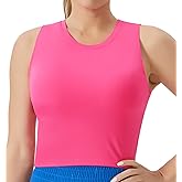 THE GYM PEOPLE Women's Medium Support Sports Bra Removable Padded Sleeveless Workout Crop Tops