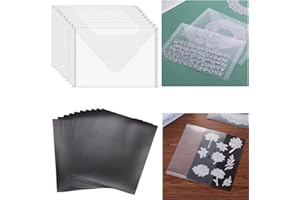 Large Dies and Stamps Storage Pockets 10 Pack Transparent Plastic Storage Envelopes & 10 Pack Soft Rubber Magnetic Sheets for