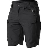 FLYFIREFLY Men's Cargo Hiking Shorts Water Resistant Quick Dry Tactical Work Shorts for Men with Multi Pockets(No Belt)