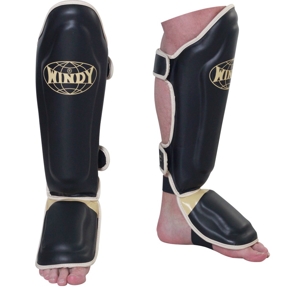 Windy Deluxe Shin Guards, Black, Regular