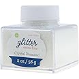 Sulyn Extra Fine Crystal Diamond Glitter Stacker Jar, 2 Ounces, Non-Toxic, Stackable and Reusable Jar, Multiple Slot Openings for Easy Dispensing and Mess Reduction, SUL50860,1 Pack , White